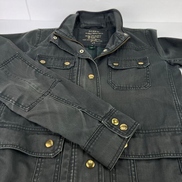 J. CREW Relaxed Boyfriend Dark Gray Cotton Field Military Jacket XS - Picture 1 of 11